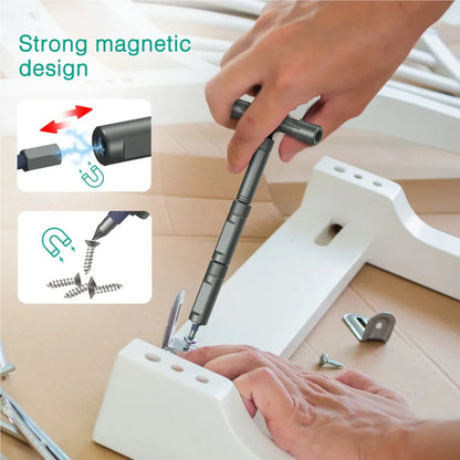 42 in 1 Magnetic Screwdriver Set DIY Ratchet Screwdriver Set Multi Bit Drive Set with Detachable Ratchet Handle for Compute