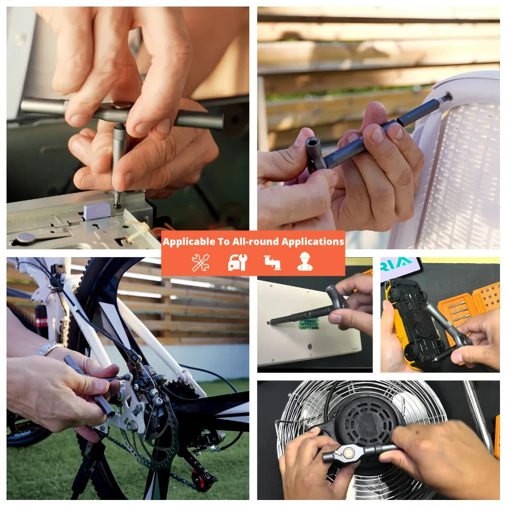42 in 1 Magnetic Screwdriver Set DIY Ratchet Screwdriver Set Multi Bit Drive Set with Detachable Ratchet Handle for Compute