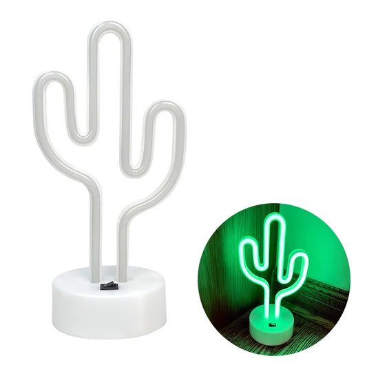 Cactus Neon Sign Lights, LED Neon Table Lamp, USB or Battery Powered Lighting, for Gift Bar Party Camping Summer Home Decor
